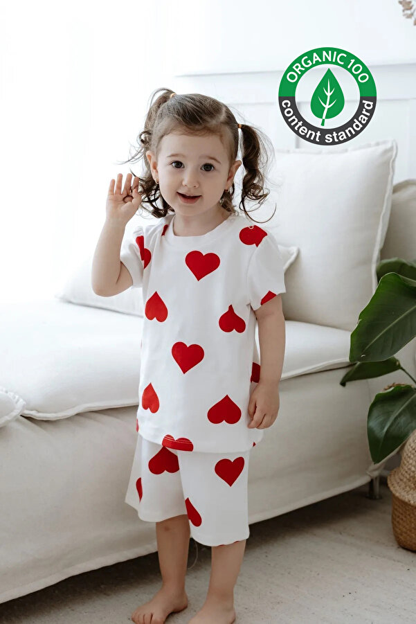 Lilabio %100 Pamuk Kalpli Bebek Ve Çocuk Şortlu Pijama Takımı