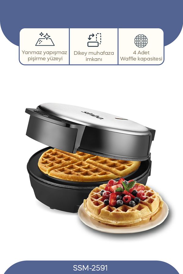Sinbo-Ssm-2591 Belgian Waffle Maker, Non-Stick Coating 1000 Watts 1