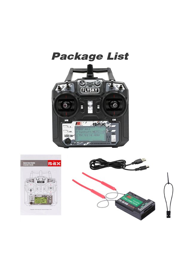 Choice-Black Flysky Fs-i6x 2.4ghz 10ch Afhds 2a Rc Transmitter With Fs-ia6b Fs-x6b Fs-ia10b Receiver For Rc 1
