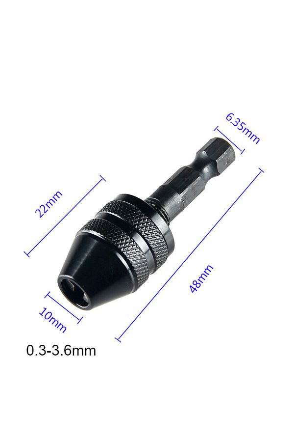 Choice-0.3-3.6mm Hex Black 1pc Quick Change Keyless Drill Bit Chuck Hex Shank Adapter Converter Tool Three- 1