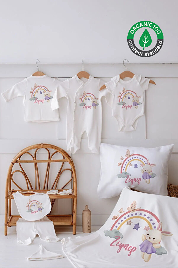 Lilabio %100 Organik Isme Özel Isimli 10lu Hastane Çıkışı Deniz Kabuğu