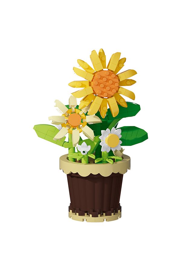 Choice-214pcs Building Block Flower Simulation Bouquet Small Particle Assembly Puzzle Toy Children's Handma 1