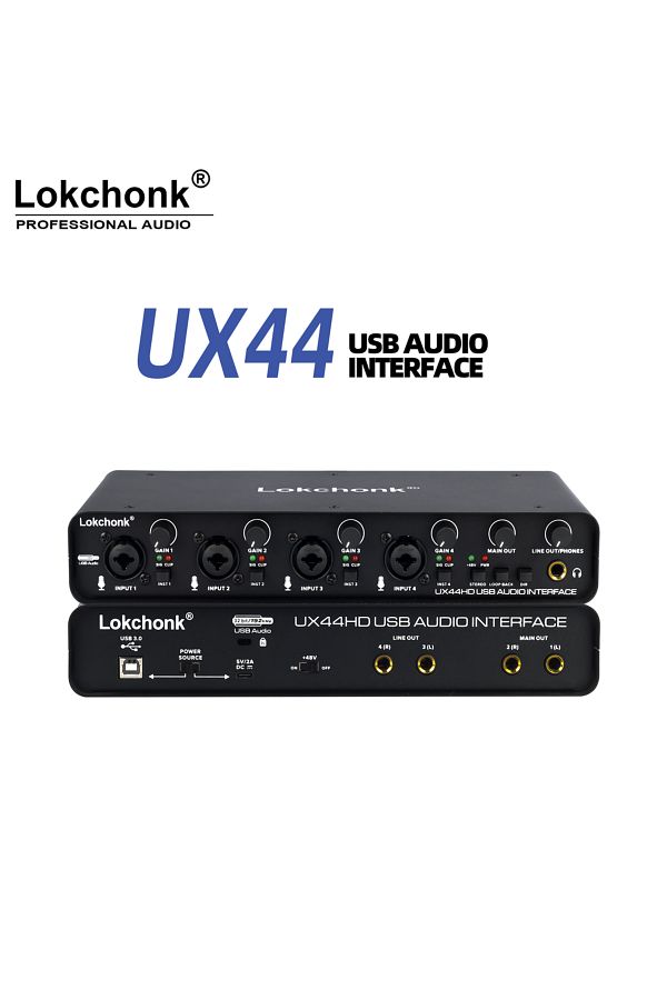 YOMI-بطاقة صوت Ux44 Ux44 واجهة صوتية خلاط رباعي القنوات 32 بت/192 كيلو هرتز للصوت في الألعاب والبودكاست والتسجيل المباشر 1