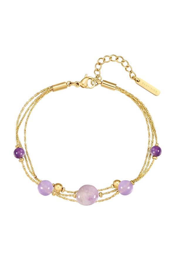 eastside-Edelstahlarmband Armband Edelstahl gelbgold Amethyst lila 1