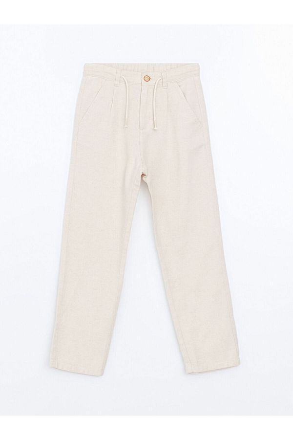 LC Waikiki-Lcw Kids Elastic Waisted Linen Blended Boys' Trousers 1
