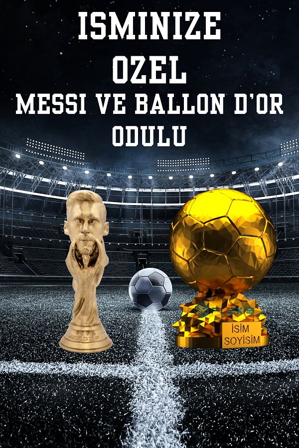 FLEXIS WE MAKE IT POSSIBLE FOR YOU-Customized Ballon Dor 15 cm and Messi World Cup on Your Name 1