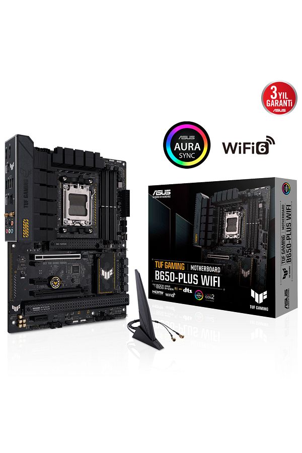 ASUS-Tuf Gaming B650-plus Amd B650 Am5 Ddr5 6400 Dp HDMI 3x M2 Usb3.2 Aura Rgb 2.5gbit Lan Atx 128gb 1