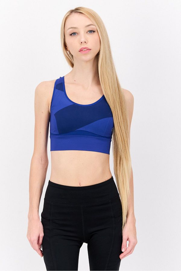 Calvin Klein-Women Padded Back Open Training Sports Bra, Blue 1
