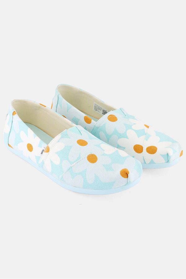Toms-Women Slip On Floral Print Casual Shoes, Light Blue Combo 1
