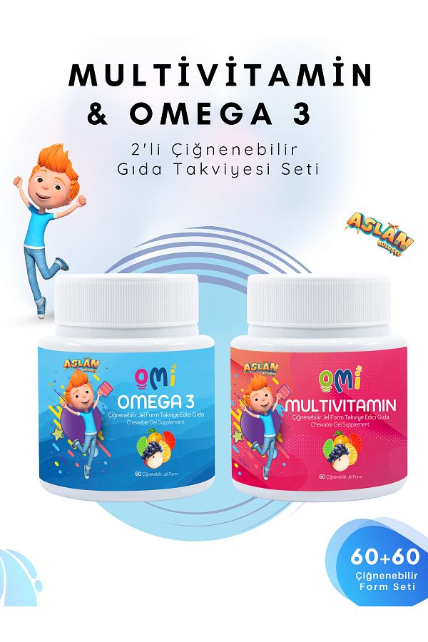 OMİ-Omi - 60 Soft Sugar Gel Forms with Multivitamins and Omega 3 for Children 1