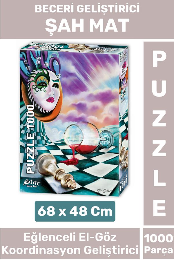 Wintoup-1000 Pieces Puzzle Chah Mat - Special Fun, Hand Eye Coordination Skill, Visual Perception Developer Child 1