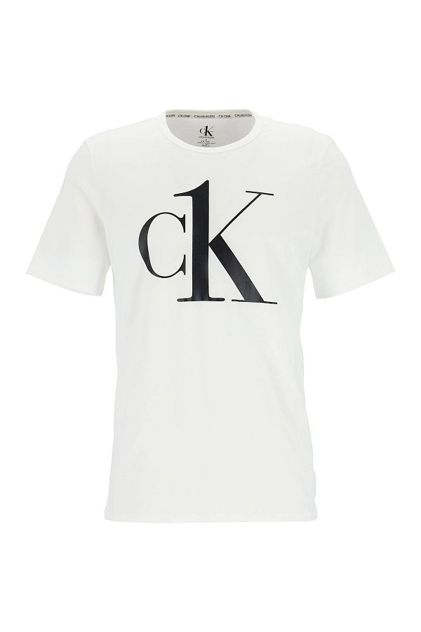 Calvin Klein-Logo Regular Fit Crew Neck pamut póló Férfi póló 000nm1903e 7um 1