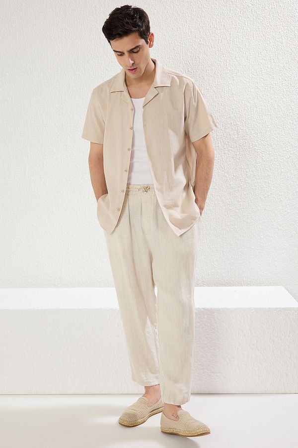 Trendyol Collection-Βιζόν Unisex Relaxed Fit κοντομάνικο πουκάμισο TMNSS23GO00064 1