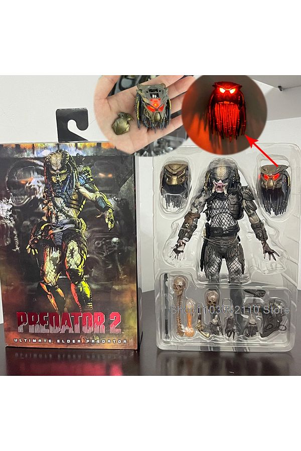 Choice-With Box Neca Elder Predator Figure With Led Predator Vs Alien Edition Predator Alien Hunter Action 1