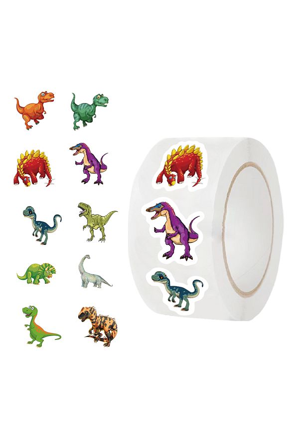 Choice-500pcs 500pcs Cute Dinosaur Pattern Reward Encouragement Sticker Roll For Kids Motivational Stickers 1