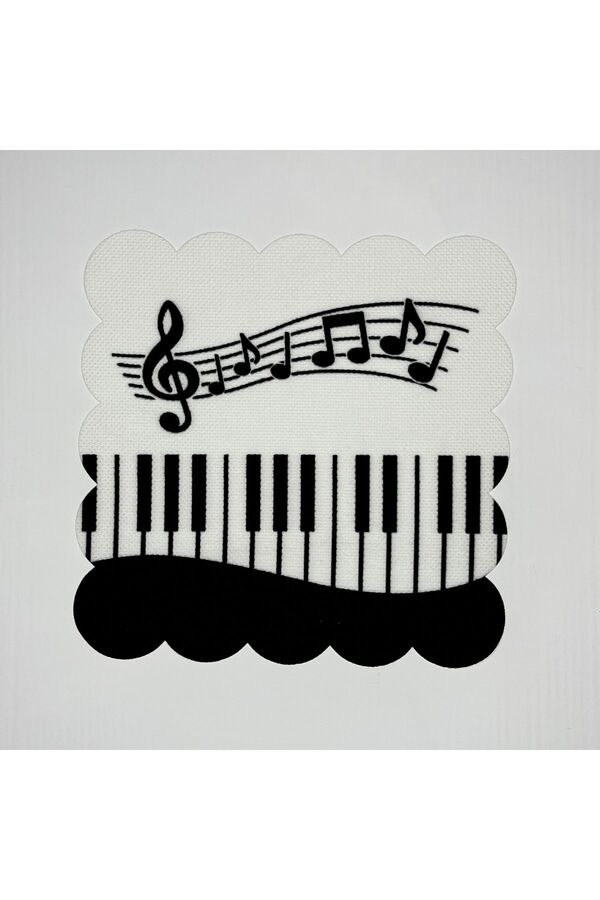 DECO-Digital Printed Piano Themed Laser Cut Cocktail Napkin 1