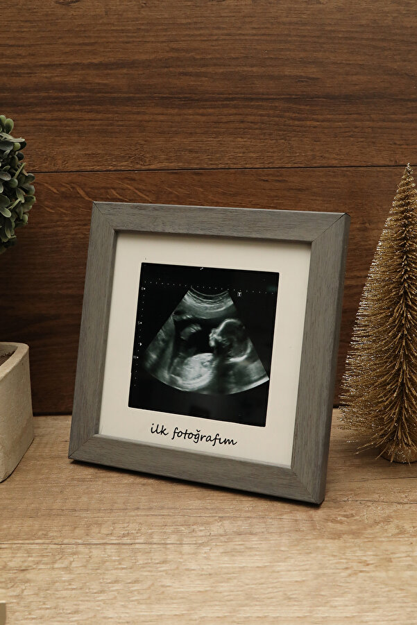 Store ZD Store İlk Fotoğrafım Bebek Ultrason Çerçevesi Gri