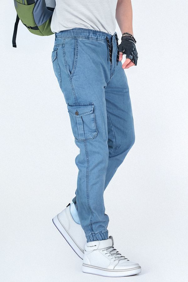 modacix-Men's Jeans - Lycra, Front Zipper and Elastic Waist Cargo Pants 1