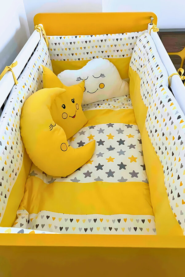 Kista Baby Bebek Uyku Seti Nevresim Takımı 70x130 Damla Sarı