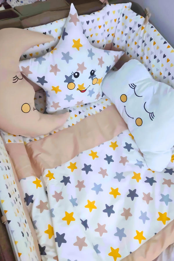 Kista Baby Bebek Uyku Seti Nevresim Takımı 60x120 Damla Kahverengi