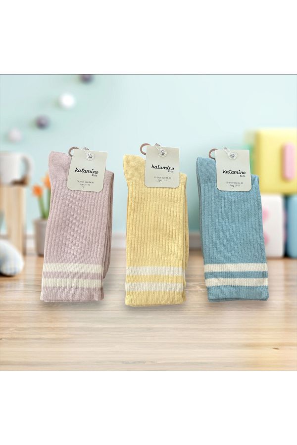 MİMU ÇORAP-Set of 3 Mila Unisex Socks 1