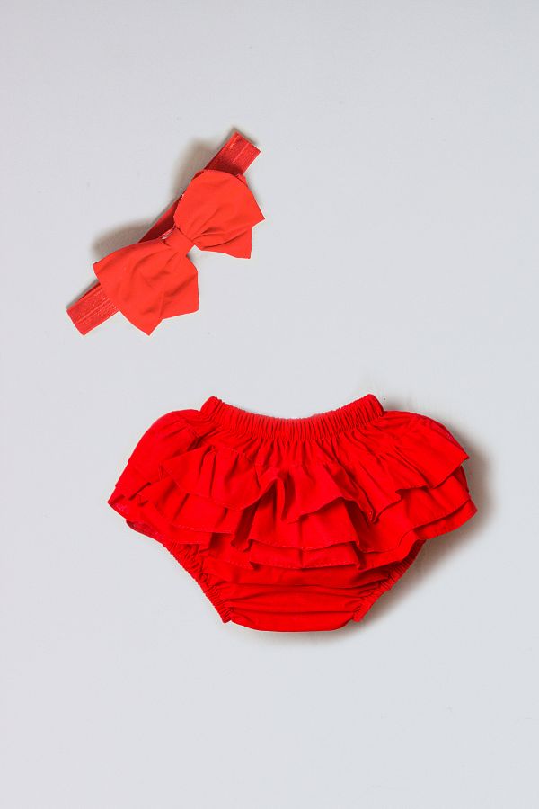 ADABEBEK-Red Bandana Ruffled Panties Set 1