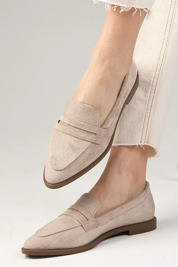 Mio Gusto-Ежедневни равни дамски мокасини в цвят River Beige 1