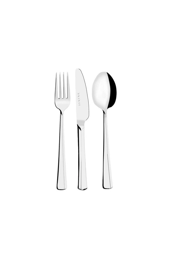 Serenk-Paris Steel Gabel-Löffel-Messer-Set, 18-teilig, Premium 18/10 Edelstahl 1