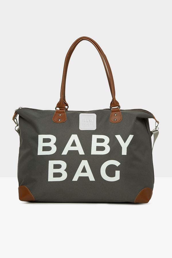 Bagmori-Gray Baby Bag Printed Garnished Mother Baby Bag m 000008582 1