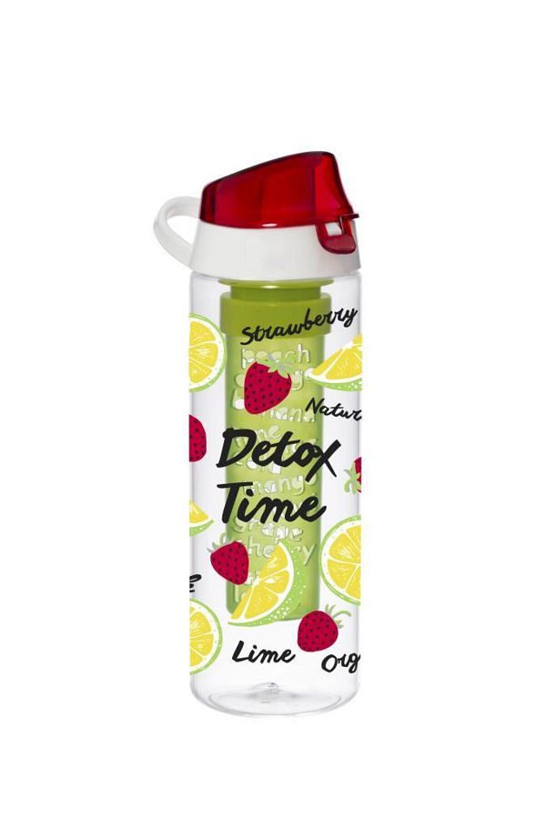 Vagon-Strawberry Pattern Detox Flask with Infuser 650 Ml 1