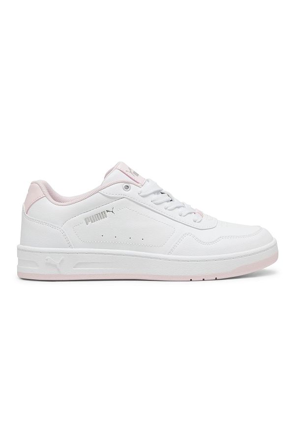 ★PUMA★ Coat Classic White Pink Silver 39502104 Puma Court Classy 39502104 - Women's White Sneakers- Trendyol