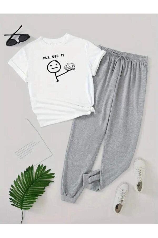 Medinenur-Plz İs It Printed T-shirt Φούτερ Jogger Άνετη φόρμα φόρμας 1
