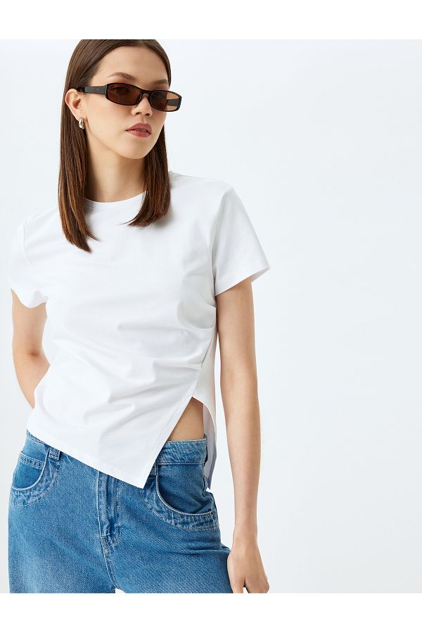 Koton-Beige Basic T-Shirt 1