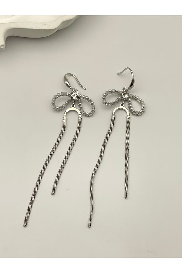 ilvesa shop-Vip Stainless Steel Pearl Bow Earrings 1