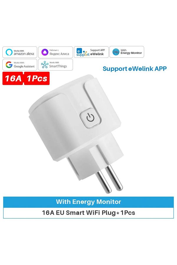 Choice-Ewelink-16a 2p Eu Plug-1pcs Ewelink 16a/20a Smart Plug Wifi Eu Socket With Power Monitor Timing Func 1