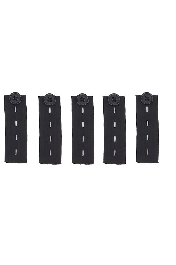 Choice-Black 5pcs 5pcs Denim Extenders Elastic Extended Buttons Adjustable Clothes Fastener Trousers Pants 1