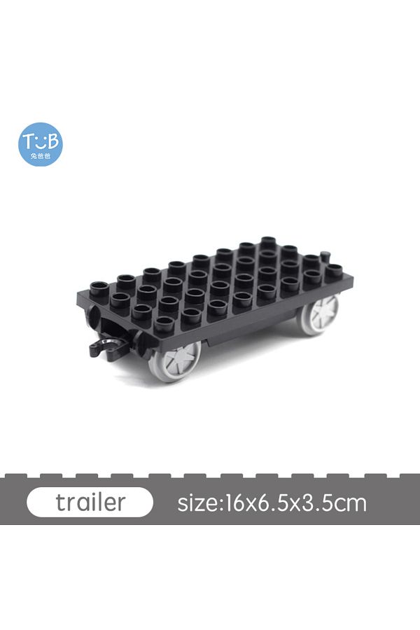 Choice-trailer Big Size Block Bricks Train Tracks Traffic Stop Lights Straight Duploes Black Accessories D 1