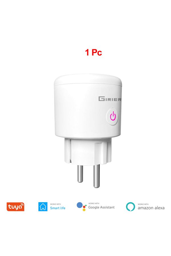 Choice-1 قطعة 20 أمبير Tuya Wifi Smart Plug EU مع وظيفة مراقبة الطاقة ومقبس التحكم عن بعد لتطبيق Smart Life 1