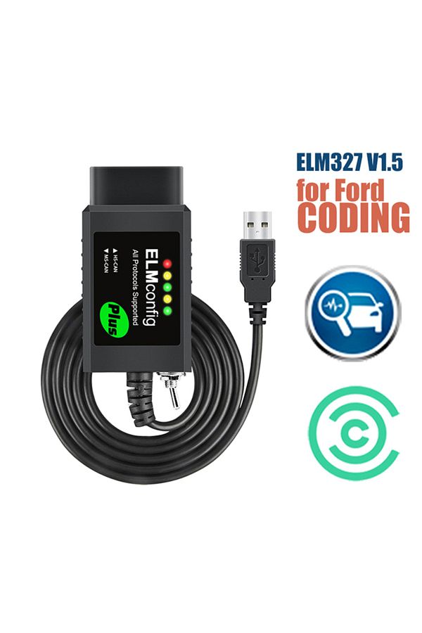 Choice-Black Forscan Elm327 Usb Adapter Obd2 Scanner Code Reader Programming For Ford Usb Ch340 V1.5 Pic18f 1