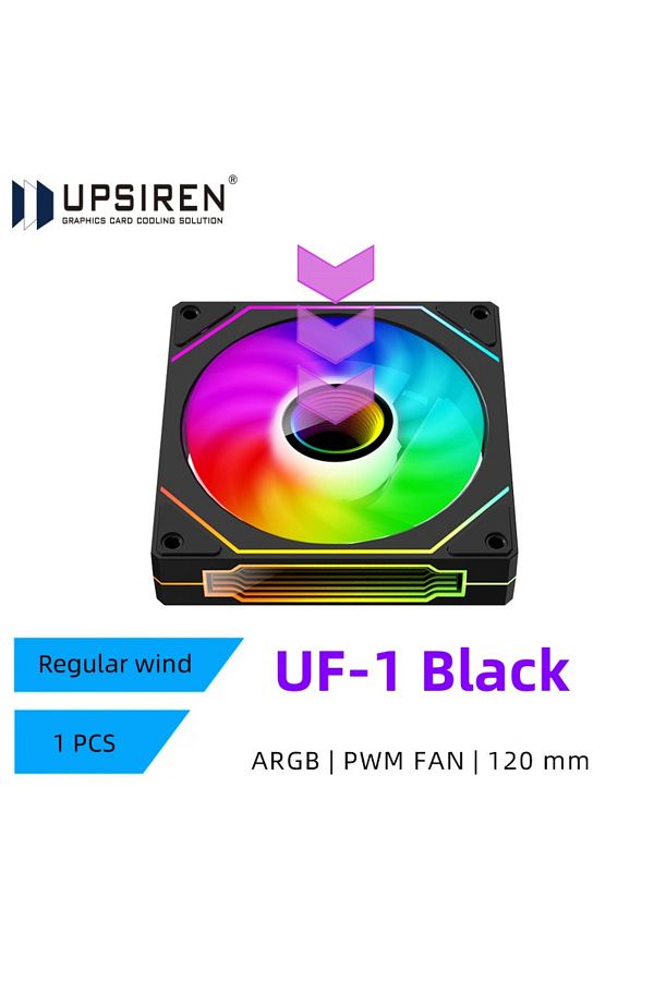 UPSIREN-A-rgb White Uf-1 Black Regular Uf-1 Prism 4 Pro Computer Chassis Fan 12cm Argb 4 Pin Pwm Qui 1