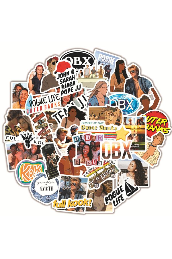 Choice-50pcs 50pcs Outer Banks Stickers Pack, Us Tv Series Vinyl Waterproof Sticker Decals For Water Bottle 1