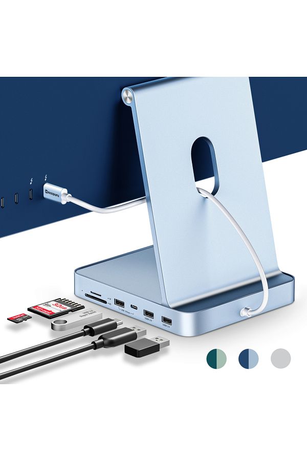 Choice-Blue Minisopuru Usb C Hub For Imac 24inch 2021/2023/2024 Support M.2 Nvme Ssd Imac Accessories With 1