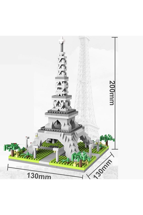 Choice-No Box 600pcs Moc Paris Tower Street View Building Block Mini Diamond Small Particle Assembly Buildi 1