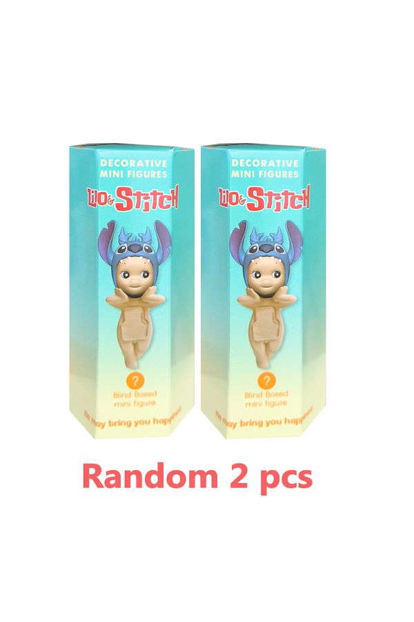 Choice-Random 2pcs Stitch Sonny Angel Kawaii Anime Cartoon Collection Mini Figures Ornaments Cute Dolls Chi 1