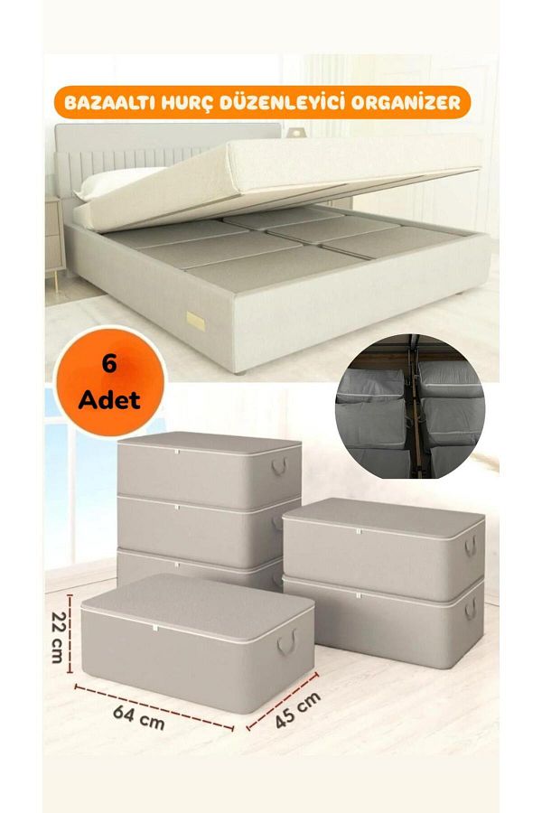 Bayev-Std 6 Pieces Large Size Anthracite Underpad Scrap 64 X 45 X 22 cm Classic 1