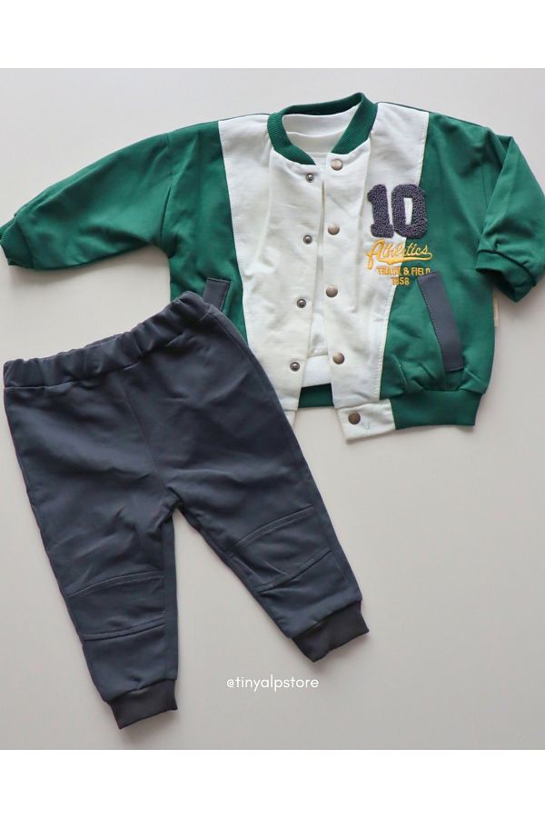 Necix's-Design Patterned College Cardigan Included Soft and Comfortable Fabric Baby Boy Suit 1
