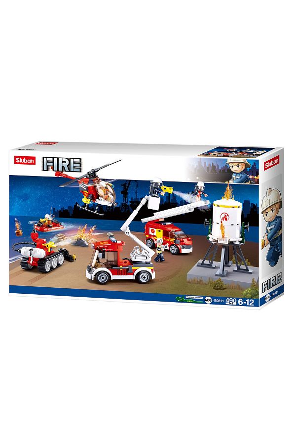 Sluban-Fire Series - Fire Set Building Blocks 490 PCS with 5 Mini Figures 1