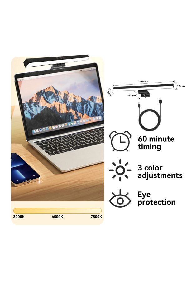 Choice-330mm For Laptops Led Monitor Light Bar Computer Lamps Reading Light Screen Hanging Desk Light Stepl 1