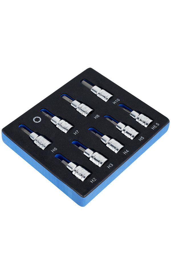 Choice-Black 9pcs 9/18pcs Hex Bit Socket Set Sturdy Allen Key Sockets Professional 3/8inch Drive Drill Metr 1