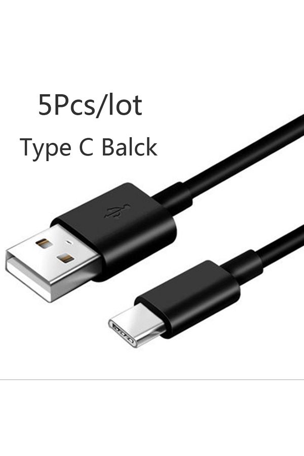 Choice-1m Black 5pcs/lot Type C Usb C Phone Cable For Samsung Galaxy Tab A7 Lite S7 Fe F22 F32 F12 M42 M32 1
